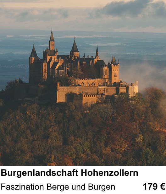 Motivorientierter Fotoworkshop mit dem Thema Burgenlandschaft Hohenzollern: Faszination Berge und Burgen
