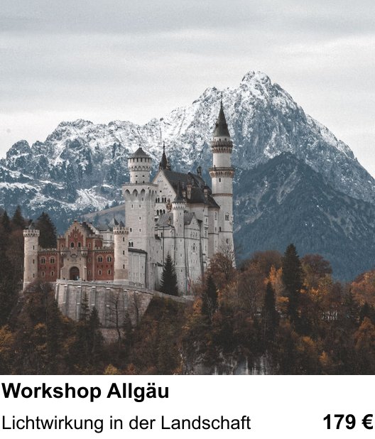 Motivorientierter Fotoworkshop mit dem Thema Workshop Allgäu: Lichtwirkung in der Landschaft