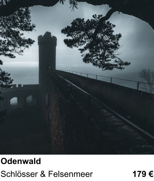 Motivorientierter Fotoworkshop mit dem Thema Odenwald: Schlösser & Felsenmeer