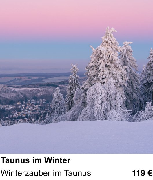 Motivorientierter Fotoworkshop mit dem Thema Taunus im Winter: Winterzauber im Taunus